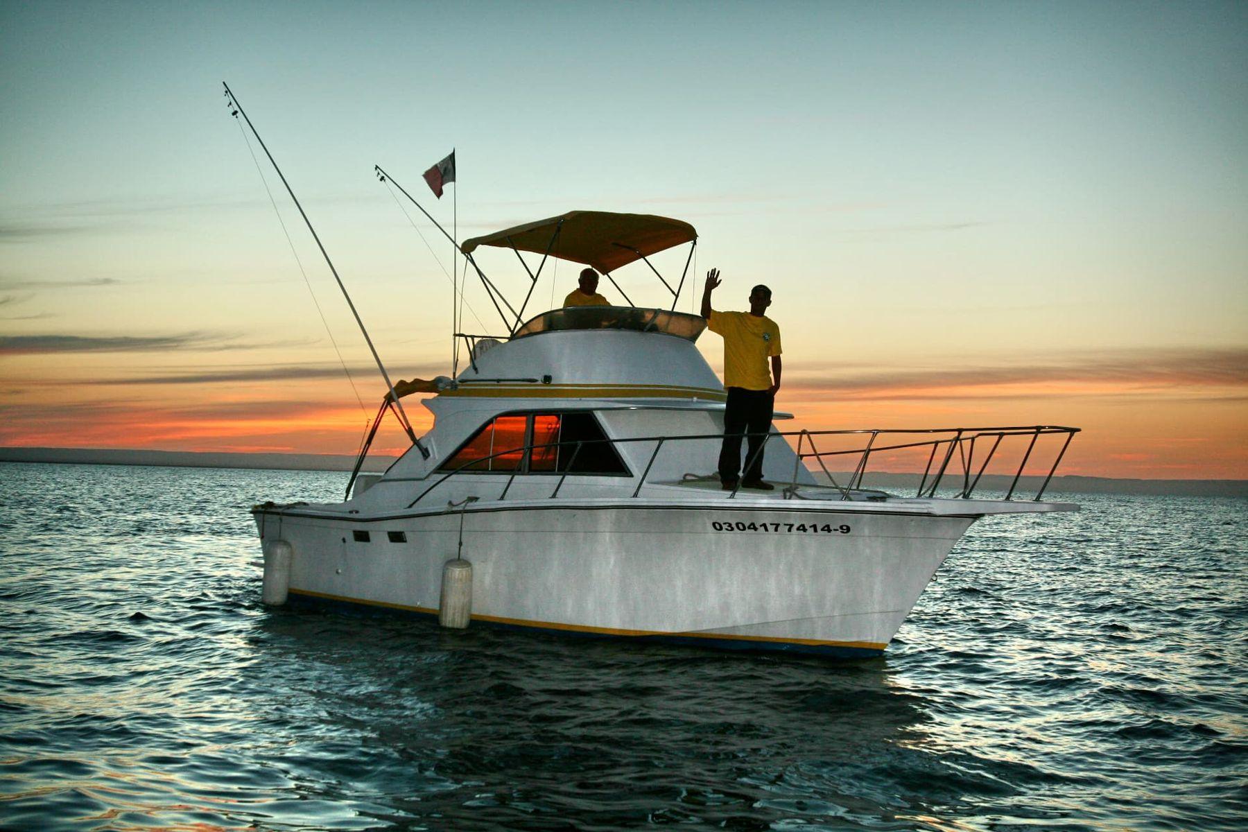 Cruiser at sunset — Baja Mosquito Fleet, La Paz
