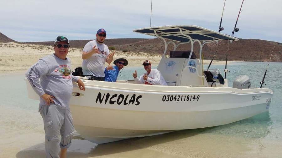 Nicolas at the beach — Baja Mosquito Fleet, La Paz