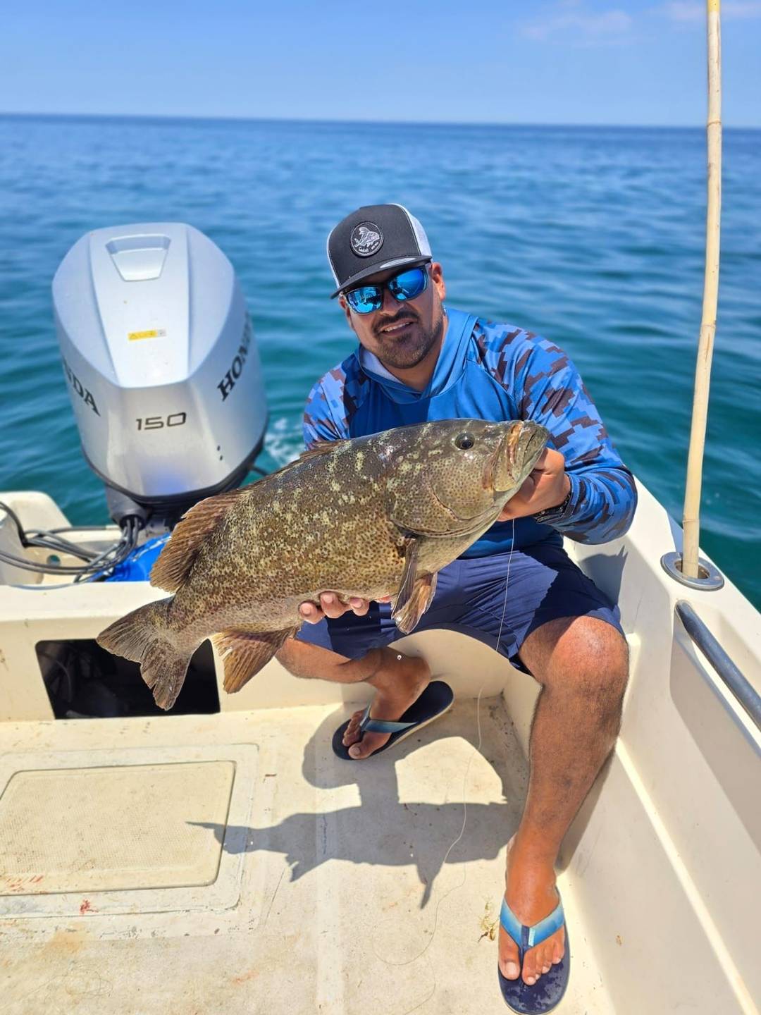 Grouper on a panga caught with Baja Mosquito Fleet in La Paz, Mexico