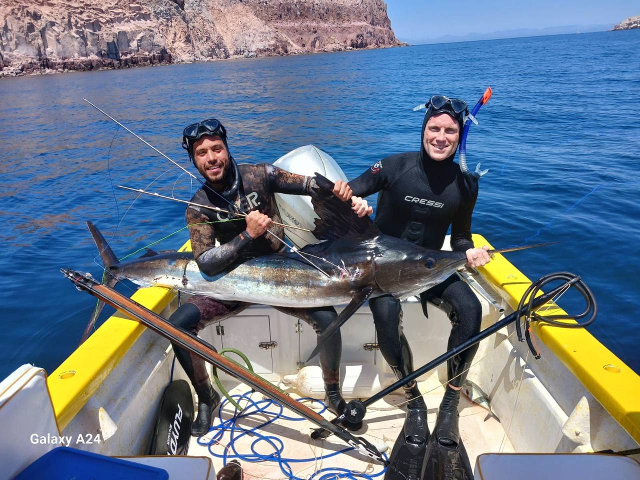 Spearfishing divers caught with Baja Mosquito Fleet in La Paz, Mexico